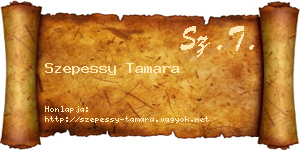 Szepessy Tamara névjegykártya